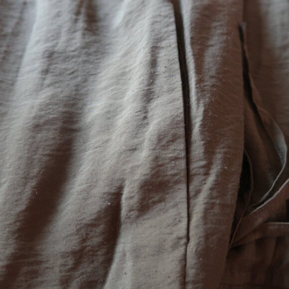 Anthropologie Maeve Olive Army Green Midi Drawstring Shirt Dress Size 4 Small - Picture 13 of 14